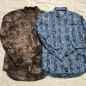 #407 mens western pearl snap shirts medium Rock 47 Rock Roll Cowboy